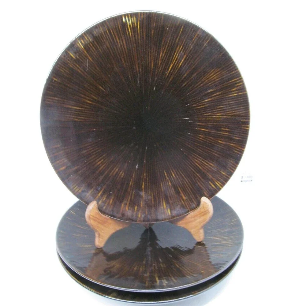 Z Gallerie Coffee Dark Brown Set Of Three  11 1/2